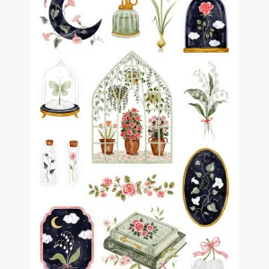 MARIE-LISE Feuille d'autocollants - Jardin secret
