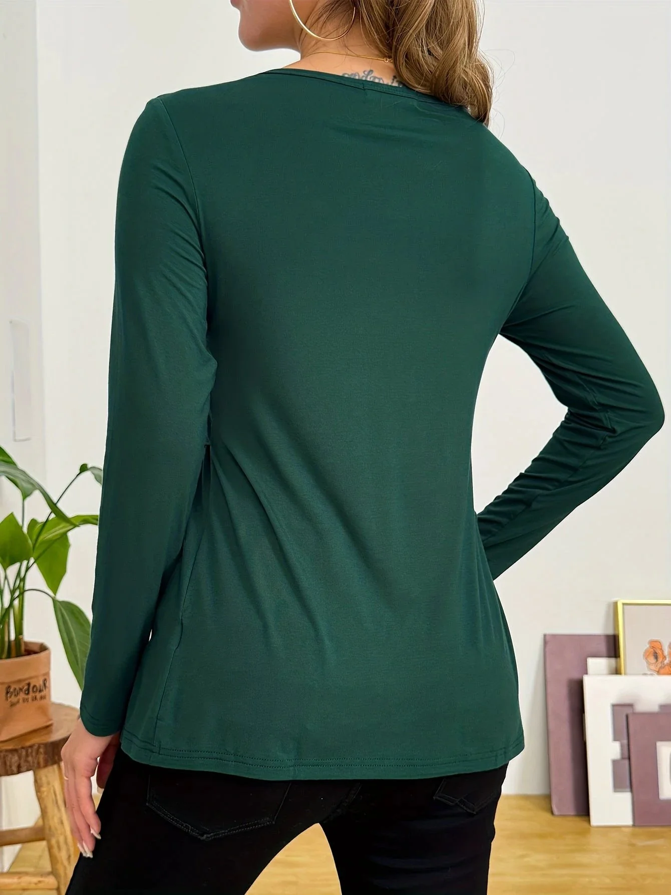 Hauts Grossesse Allaitement Drapé Stretch Élasthanne Luxe – Image 8