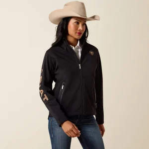 Manteau Ariat Femme New Team Softshell Jacket - BLACK/LEOPARD