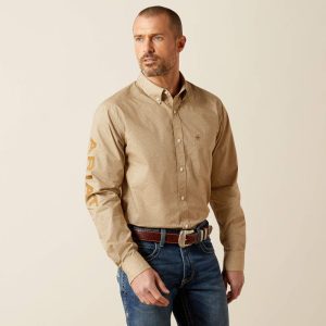 Chemise Ariat Homme Team Penn Fitted Shirt - KHAKI|LIGHT BROWN