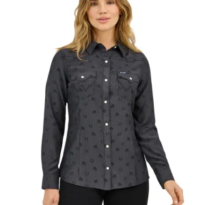 Chemise Wrangler femme Western Retro Snap Horseshoe