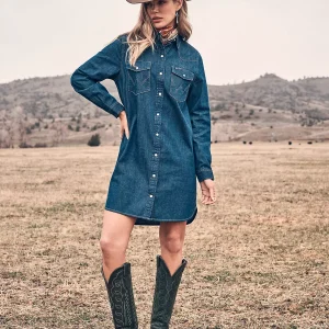 Robe Wrangler Femme Relaxed Western Shirt Dress