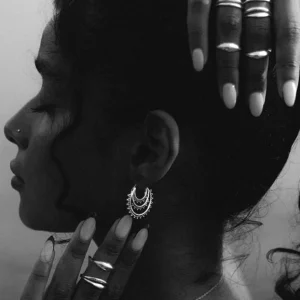 NOIR KALA Créoles Seeds Of Light - Argent