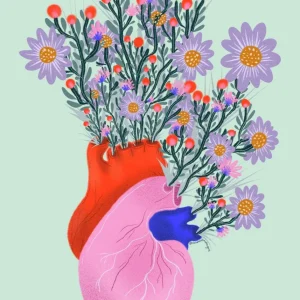 VIVIAN SOFIA Affiche Cœur Fleuri