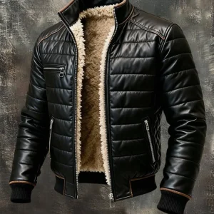 DANOIR PARIS™ | VESTE MATELASSÉE NOIRE À DOUBLURE SHERPA