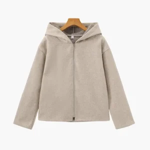 Manteau zippé en laine Marlow