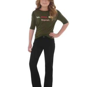 Jeans Fillette Wrangler Retro® Slim Straight Noir