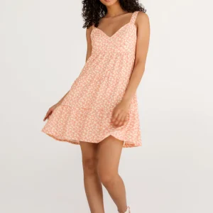 DAILYSTORY Robe Gigi - Orange Fleuri