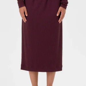 VALERIE C. Jupe Midi - Figue Mauve