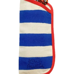 KATE AUSTIN Étui Lunettes Rayure Bleu et Rouge