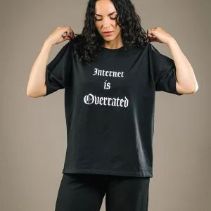 MERCEDES MORIN T-shirt Internet Is Overrated - Noir