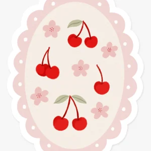 MARIE-LISE Autocollant - Sceau Vintage Cerises