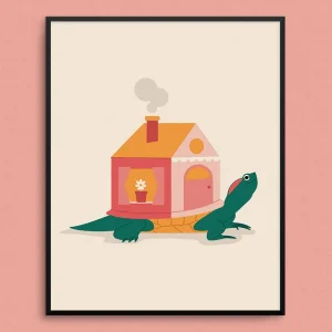 MAD LOVE CREATIVE Affiche Mobil Home Tortue