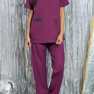 MedStyle Uniforme Col V Coton Prune