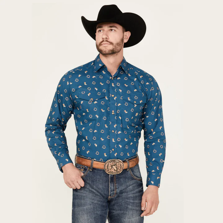 Chemise Ariat "Brody" Western Long Sleeve Shirt - Deep Dive