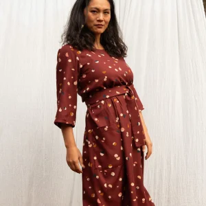 KAZAK Robe Persea - Lunes Bordeaux