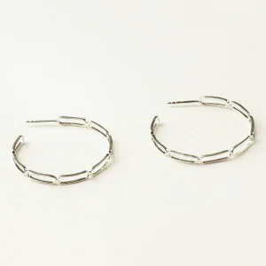 SARAH BIJOUX Grands Anneaux Trombone - Argent