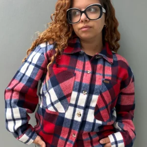 BRIXTON Chemise Bowery Vintage - Rouge et Bleu