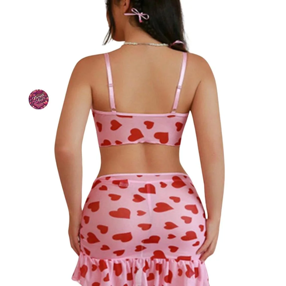 Les Secrets de Léa Pyjama Rose motif Cœurs - Cherry – Image 7