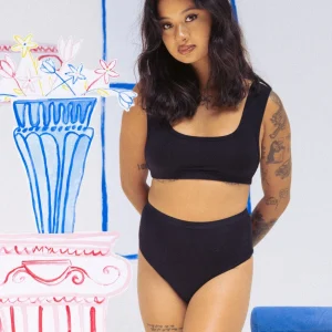 MARY YOUNG Tanga Taille Haute - Noir