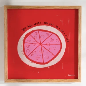 LISANOSAURE Mini Affiche Carrée - Pizza