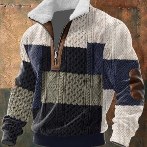 Danoir Paris™ | PULL ZIPPÉ À COL MONTANT FOURRÉ