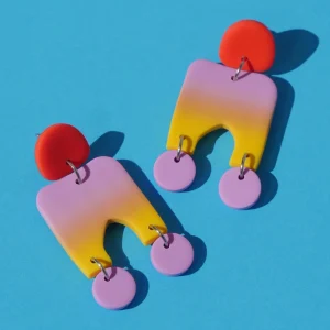 CROCODILE AGILE Boucles d'Oreilles Millie - Coucher de Soleil