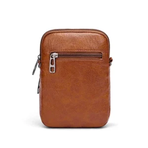 Sac Bandoulière Multifonctionnel Cuir PU Brun Vintage Pour Femmes