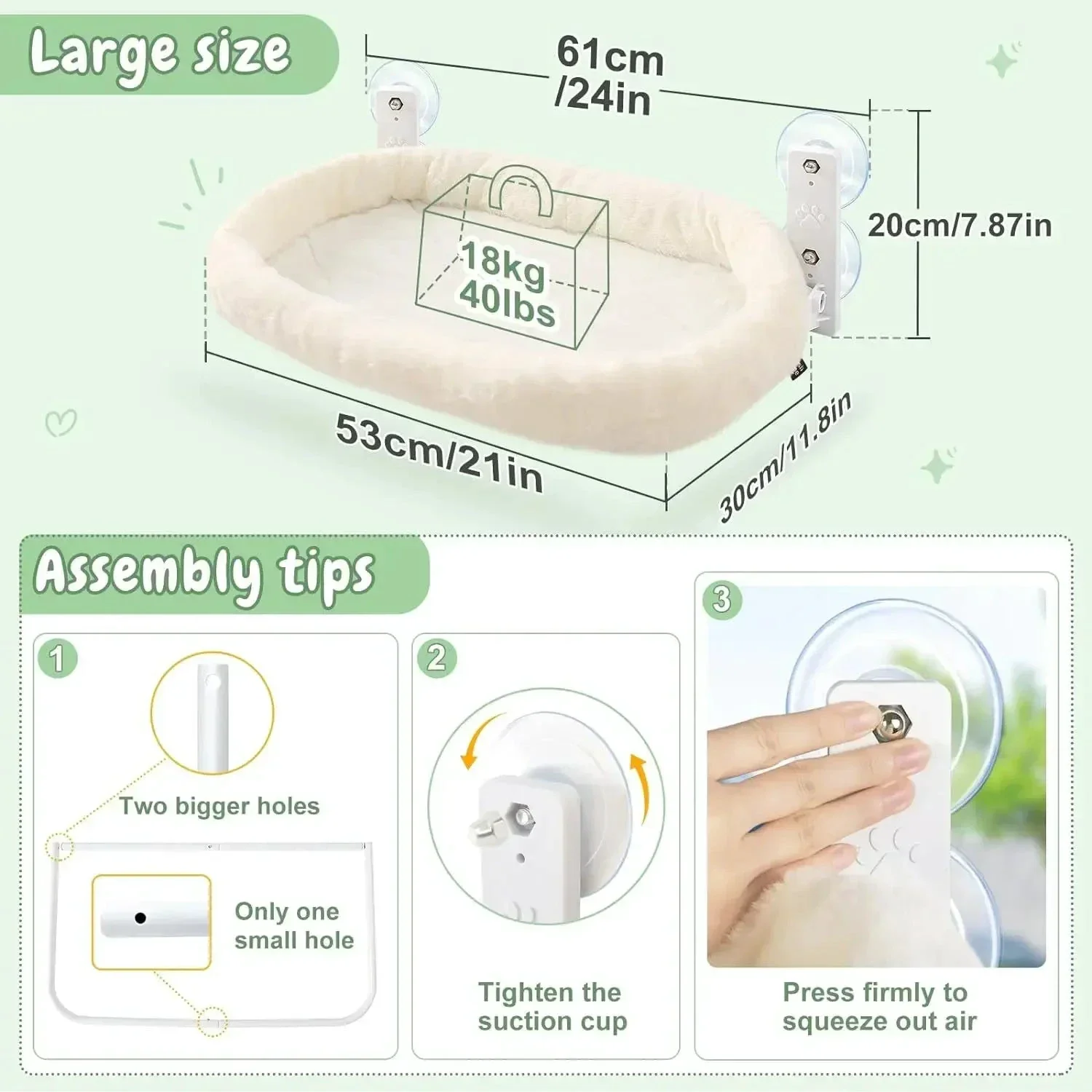 Hamac d Hiver Pour Chat Ventouse Fenêtre Suspendue – Image 6