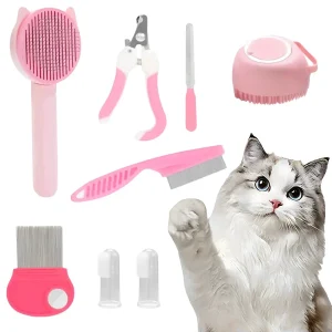 Kit Toilettage Chat Edition Prestige Acier Inoxydable Rose