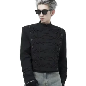 Veste Col Montant Court Polyester Noir