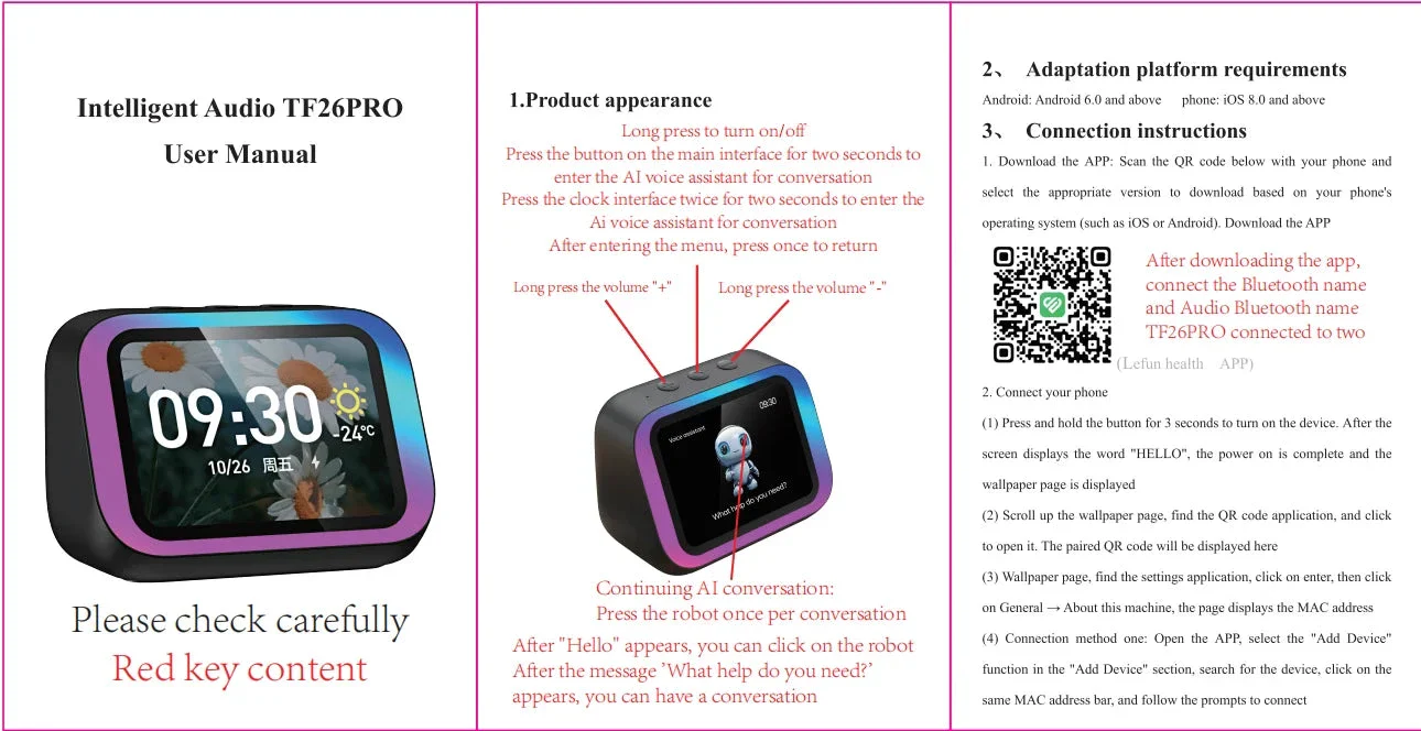 Haut-parleur Bluetooth 5.4 IA Écran Tactile LED Multicolore – Image 9