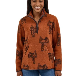 Pull zippé Wrangler Retro®  Femme Punchy Sherpa - Marron