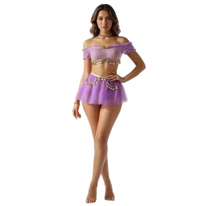 Les Secrets de Léa – Anna – Ensemble violet en tulle avec détails dorés