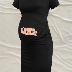 Robe Grossesse Imprimé Bébé Édition Limitée Stretch Confort