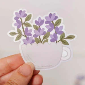 MIMI & AUGUST Autocollant en Vinyle - Tasse Fleur