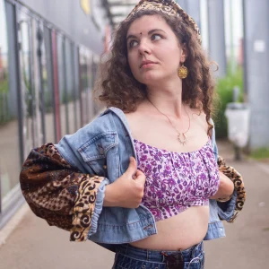 Veste en jeans et batik bohème moderne TABANAN