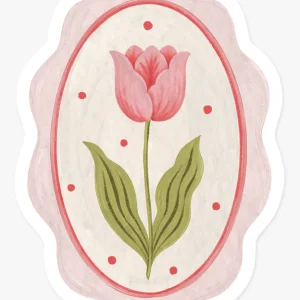MARIE-LISE Autocollant - Médaillon tulipe