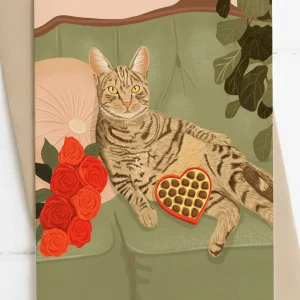 ITSFUNNYHOWW Carte de Souhait - Purrfect Romance