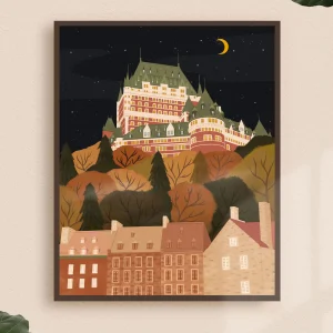 ITSFUNNYHOWWW Affiche - Chateau Frontenac la Nuit