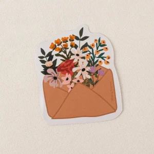 MIMI & AUGUST Autocollant en Vinyle - Enveloppe de Fleurs
