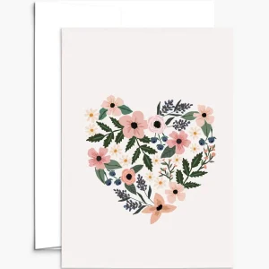 MIMI & AUGUST Carte Coeur Plein Fleurs