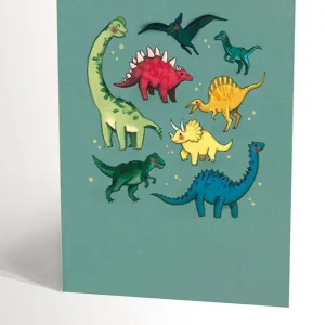 VALERIE BOIVIN Carte de Souhait - Pleins de Dinos