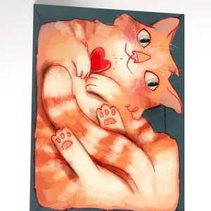 VALERIE BOIVIN Carte de Souhait - Chat Carré