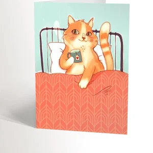 VALERIE BOIVIN Carte de Souhait - Chat douillet