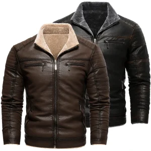 Danoir Paris™ | Veste d'Hiver Chaudement Doublée – Similicuir Homme