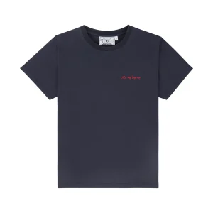 T-Shirt Côte des Basques brodé Marine Rouge