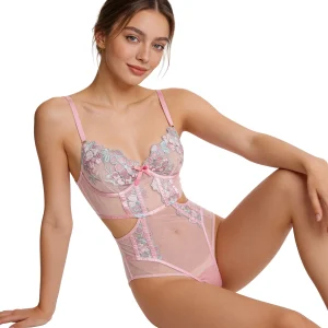 Les Secrets de Léa – Body sculptant dentelle et tulle pastel – Nina