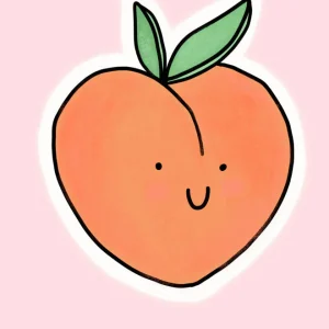 LITTLE MAY PAPERY Autocollant en Vinyle - Pêche