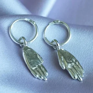 BILAK JEWELRY Boucles d'Oreilles Mains - Argent Sterling